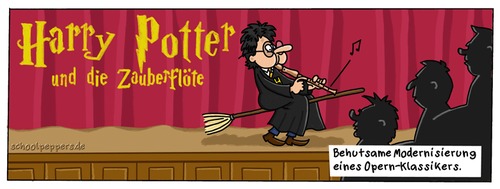 Cartoon: Schoolpeppers 216 (medium) by Schoolpeppers tagged harry,potter,oper,zauberflöte,mozart