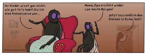 Cartoon: Schoolpeppers 225 (medium) by Schoolpeppers tagged insekten,fliegen,geschichte