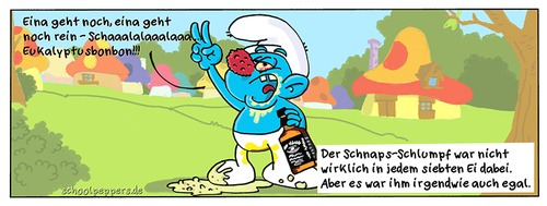 Cartoon: Schoolpeppers 265 (medium) by Schoolpeppers tagged schlümpfe,alkohol