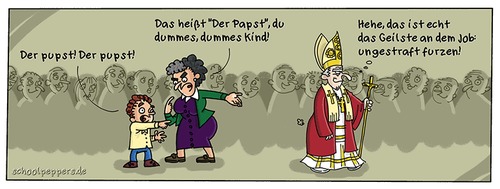 Cartoon: Schoolpeppers 292 (medium) by Schoolpeppers tagged papst,wahl,religion,kirche