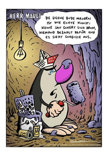 Cartoon: Herr Mauli Kunst (medium) by Schweinevogel tagged hochkultur,mauli,herr,kultur,kunst,cartoon,schwarwel