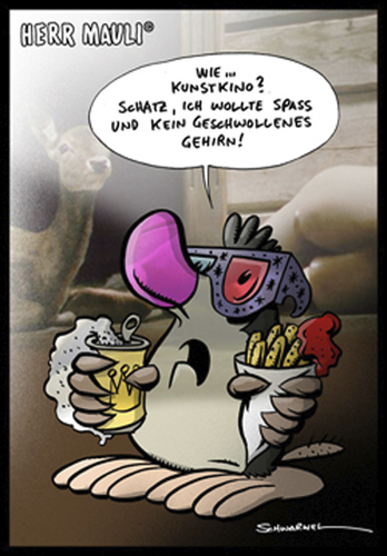 Cartoon: Herr Mauli Kunstkino (medium) by Schweinevogel tagged schwarwel,cartoon,kunst,kultur,herr,mauli,hochkultur,kino