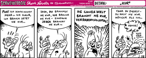 Cartoon: Schweinevogel Kur (medium) by Schweinevogel tagged kur,auszeit,schweinevogel,short,novel,schwarwel,iron,doof,sid,pinkel,witz,lustig,kommunikation,erholen,ferien,urlaub