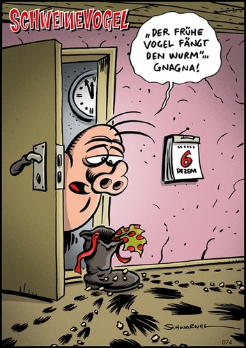 Cartoon: Schweinevogel Nikolaus (medium) by Schweinevogel tagged schwarwel,schweinevogel,cartoon,weihnachten,nikolau,advent