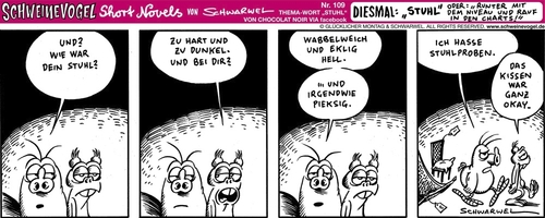 Cartoon: Schweinevogel Stuhl (medium) by Schweinevogel tagged schweinevogel,schwarwel,iron,doof,cartoon,funny,stuhl