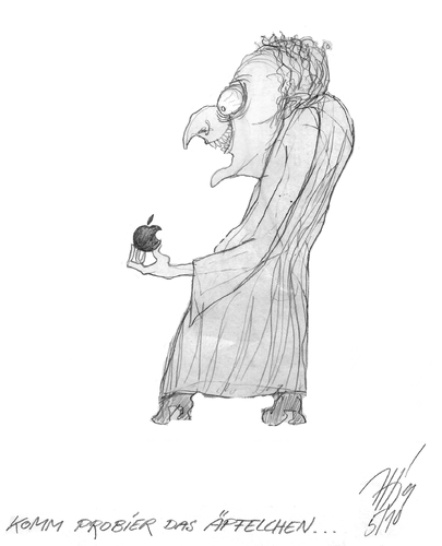 Cartoon: apple (medium) by sasch tagged gift,unfair,ausbeutung,chic,computer,trend