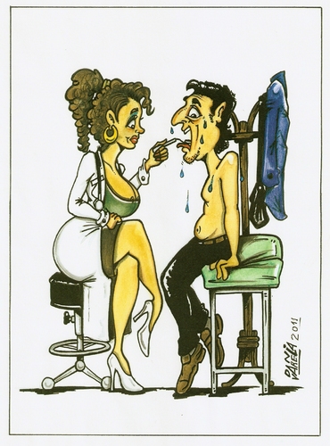 Cartoon: la doctora (medium) by DANIEL EDUARDO VARELA tagged delantera