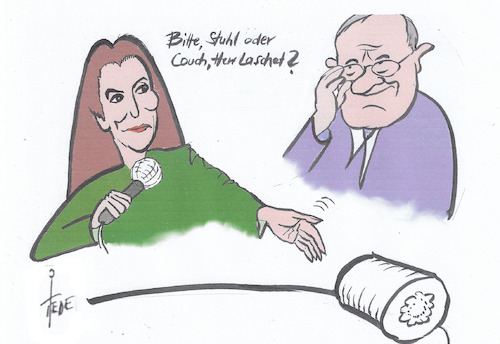 Cartoon: Anne Will und Kandidat (medium) by tiede tagged anne,will,laschet,tiede,cartoon,karikatur,anne,will,laschet,tiede,cartoon,karikatur