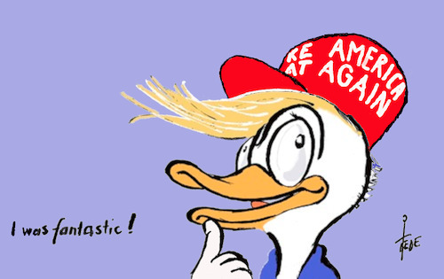 Cartoon: Donald 2021 (medium) by tiede tagged trump,donald,2021,duck,tiede,cartoon,karikatur,trump,donald,2021,tiede,cartoon,karikatur