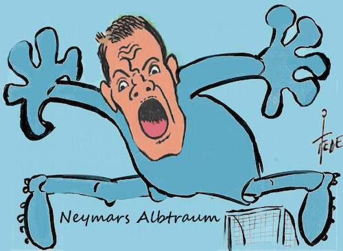Cartoon: Neymars Albtraum (medium) by tiede tagged neymar,manuel,neuer,albtraum,fussball,psg,bayern,münchenchampions,league,tiede,cartoon,karikatur,neymar,manuel,neuer,albtraum,fussball,psg,bayern,münchenchampions,league,tiede,cartoon,karikatur