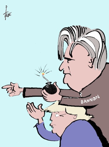 Cartoon: Stephen Bannon (medium) by tiede tagged steve,bannon,trump,usa,militarist,chefberater,steve,bannon,trump,usa,militarist,chefberater
