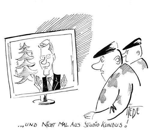 Cartoon: Weihnachtsansprache (medium) by tiede tagged wulff,bundespräsident,weihnachtsansprache,weihnachtsansprache,bundespräsident,wulff
