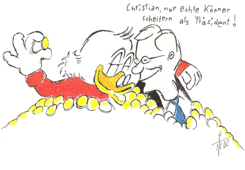 Cartoon: Wulff Ehrensold (medium) by tiede tagged tiedemann,tiede,ehrensold,wulff,wulff,ehrensold