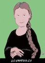 Cartoon: Mona Lisa (small) by tiede tagged leonardo,da,vinci,greta,thunberg,fridays,for,future,klimawandel,tiede,cartoon,karikatur