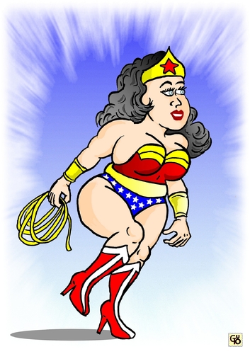 Cartoon: Fat Wonder Woman (medium) by Guto Camargo tagged woman,wonder,fat