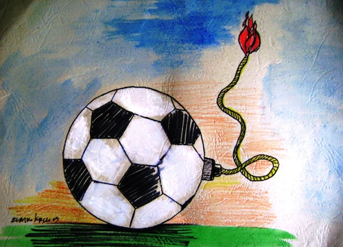 Cartoon: Fussball (medium) by Zlatko Iv tagged sport,medien,publikum