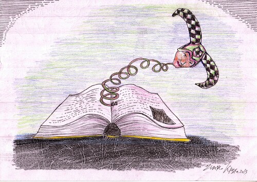 Cartoon: Geist (medium) by Zlatko Iv tagged geit,zirkus,danke,book,zeitung,wunder,liebe,manuskript