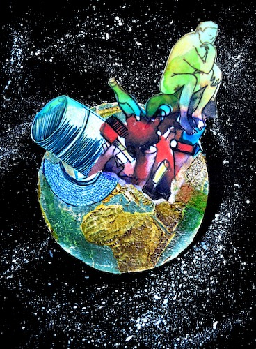 Cartoon: Rette den Planeten (medium) by Zlatko Iv tagged war,love,games,play,teather,mistery,street,danke,blitz,hassen,hertz,planet,poster,kunst,graphic,design,skech,stern,robot,neu,klimate,climate