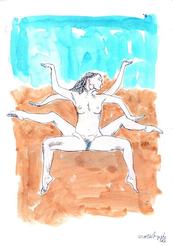 Cartoon: Yoga (medium) by Zlatko Iv tagged fitness,yga,mode,herz,liebe,love,humor,schrecken,hand,bruft