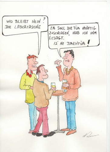 Cartoon: Drehtür (medium) by Denno tagged schwätzer