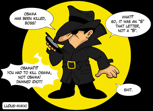 Cartoon: CIA agent and the death of Osama (medium) by Ludus tagged osama,cia