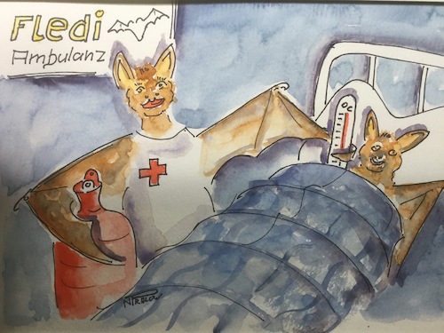 Cartoon: Fledermaus Ambulanz (medium) by Pralow tagged fledermausschutz,naturschutz,windkraftanlagen,verkehr,fledermausschutz,naturschutz,windkraftanlagen,verkehr