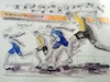 Cartoon: Zieleinlauf (small) by Pralow tagged hundertmeter,lauf,world,championship,usa,jamaika,goldmedallie,betrug