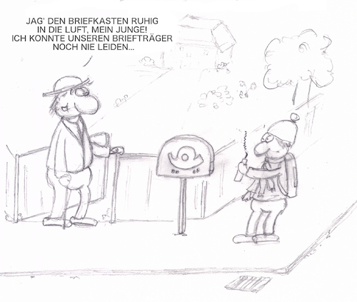 Cartoon: Briefkasten ade (medium) by piccolo tagged silvester,jahreswende,jahresende,briefkasten,böller,rakete