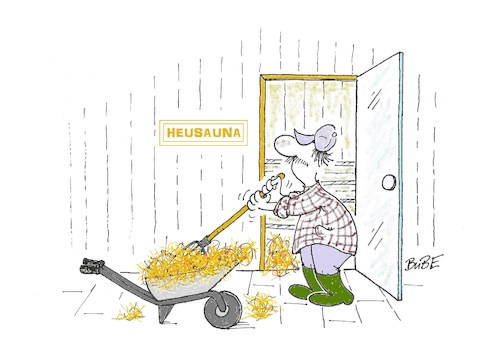 Cartoon: Heu-Sauna (medium) by BuBE tagged sauna,gesundheit,wellness,abhärtung,heu