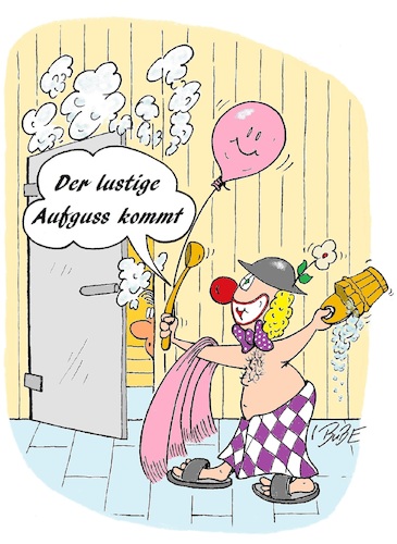 Cartoon: Sauna-Aufguss (medium) by BuBE tagged sauna,wellness,gesundheit,abhärtung,spaß