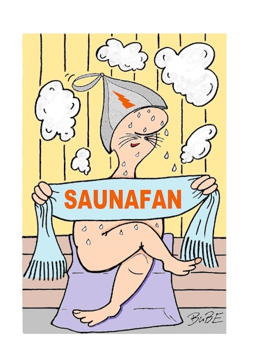 Cartoon: Saunafan (medium) by BuBE tagged sauna,wellness,gesundheit,abhärtung,relaxen