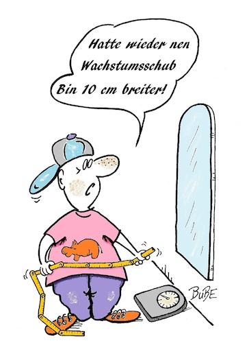 Cartoon: Wachstumsschub (medium) by BuBE tagged wachstumsschub,wachstum,übergewicht,gesundheit,dick,jugendlicher,essen,zunehmen