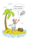 Cartoon: Komminikation heute (small) by BuBE tagged insel,flaschenpost,handy,inselwitz,hilferuf,benachrichtigung,schiffbruch,handynachricht