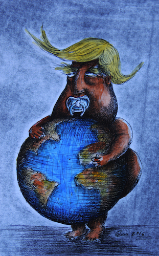 Cartoon: Trump (medium) by joaquim carvalho tagged baby,trump