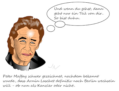 Cartoon: Peter Maffay (medium) by Jochen N tagged laschet,cdu,berlin,kanzler,bundeskanzler,sondierung,bundestagswahl,scholz,spd