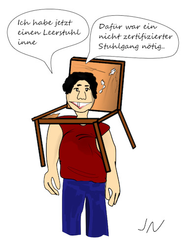 Cartoon: Stuhl (medium) by Jochen N tagged baerbock,giffey,scheuer,lehrstuhl,leer,zertifikat,stuhlgang,übel,lehramt,lehrer,schule,wahlen,bundestagswahl