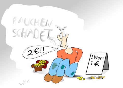 Cartoon: Weiser Bettler (medium) by Jochen N tagged bettler,betteln,weise,rauchen,rauch,zigarette,glimmstängel,kippe,zigarettenstummel,rauchzeichen,hut,hüte,arm,armut,obdachlos,penner,mitleid