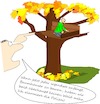 Cartoon: Hambacher Forst (small) by Jochen N tagged hambacher,forst,rodung,abholzung,wald,rwe,kohle,braunkohle,baum,baumhaus,baumhäuser,bauen,polizei,alarmieren,laub,herbstlaub,blätter