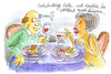 Cartoon: aufgegabelt (small) by REIBEL tagged date,essen,gabel,stich,angst,bindungsangst,verletzung,missverständnis