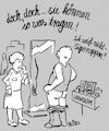 Cartoon: tigernoppen (small) by REIBEL tagged kondom,auswahl,mode,spiegel,geschäft,beratung,anprobe,kunde,noppen