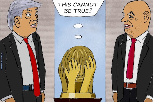 Cartoon: FIFA Peace Prize Awarded to T. (medium) by Barthold tagged december,05,2025,gianni,infantino,awards,trump,with,fifa,peace,prize,statuette,despaired,buries,her,hands,face,facepalm,cartoon,caricature,barthold,december,05,2025,gianni,infantino,awards,trump,with,fifa,peace,price,statuette,buries,her,hands,face,facepalm,cartoon,caricature,barthold