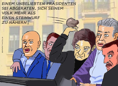 Steinwürfe auf Milei Steinwürfe auf Milei
