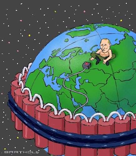 Cartoon: Wladimir Putin (medium) by Barthold tagged ukraine,konflikt,angriffskrieg,russland,wladimir,putin,sanktionen,drohung,atomwaffen,atomkrieg,erde,sprengstoffgürtel,cartoon,karikatur,barthold,ukraine,konflikt,angriffskrieg,russland,wladimir,putin,sanktionen,drohung,atomwaffen,erde,spengstoffgürtel,cartoon,karikatur