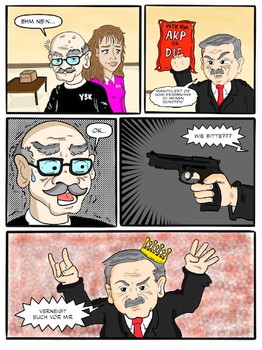 Cartoon: Tuerkei_Referendum (medium) by Tacasso tagged türkei,turkey,türkiye,wahlkommission,recep,tayyip,erdogan,ysk,reis,referendum,akp
