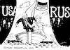 Cartoon: Deutsche Außenpolitik (small) by Michael Riedler tagged außenpolitik,deutschland,usa,russland,trump,putin,merkel,schulz