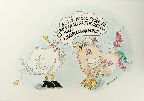Cartoon: Fatal-Brutal (medium) by katzen-gretelein tagged hühner,fatal,brutal