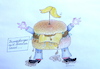 Cartoon: trumpburger (small) by katzen-gretelein tagged essen trump politik