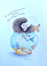 Cartoon: zu unbekümmert ... (small) by katzen-gretelein tagged igel,raubfisch,stacheln,schlaf
