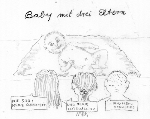 Cartoon: Babyneu (medium) by kritzelcarl tagged gentechnik