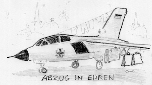 Cartoon: Heimflug (medium) by kritzelcarl tagged tornados,türkei